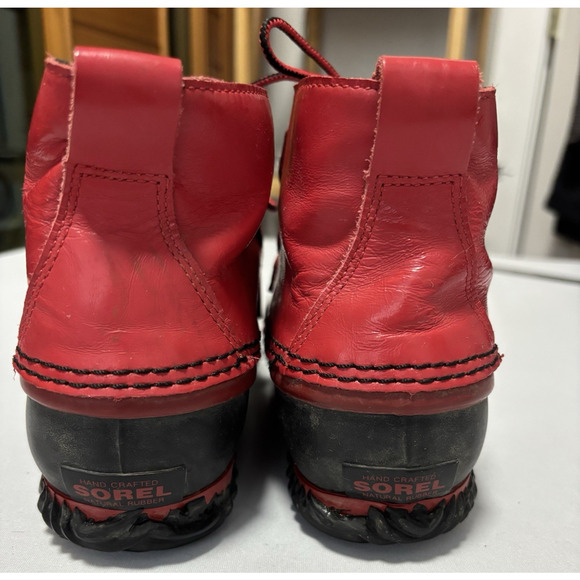 Sorel Women's 10 Out N About Red Waterproof Duck Rain Boots Outdoors Winter - Picture 4 of 9
